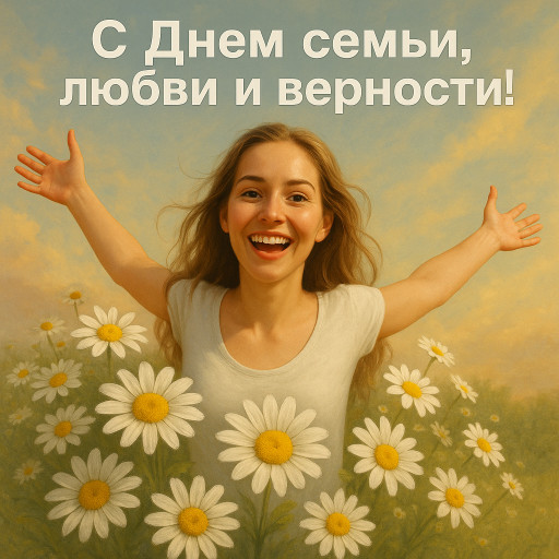 ИИ портрет семьи с детьми ко дню семьи любви и верности