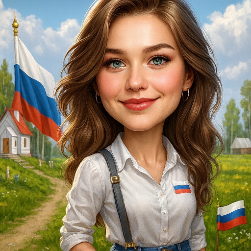 Процесс создания ИИ портрета с российским триколором