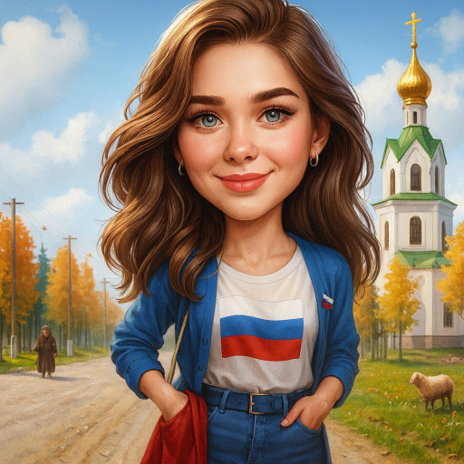 Процесс создания ИИ портрета с российским триколором
